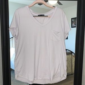 Women’s White Soft V-Neck